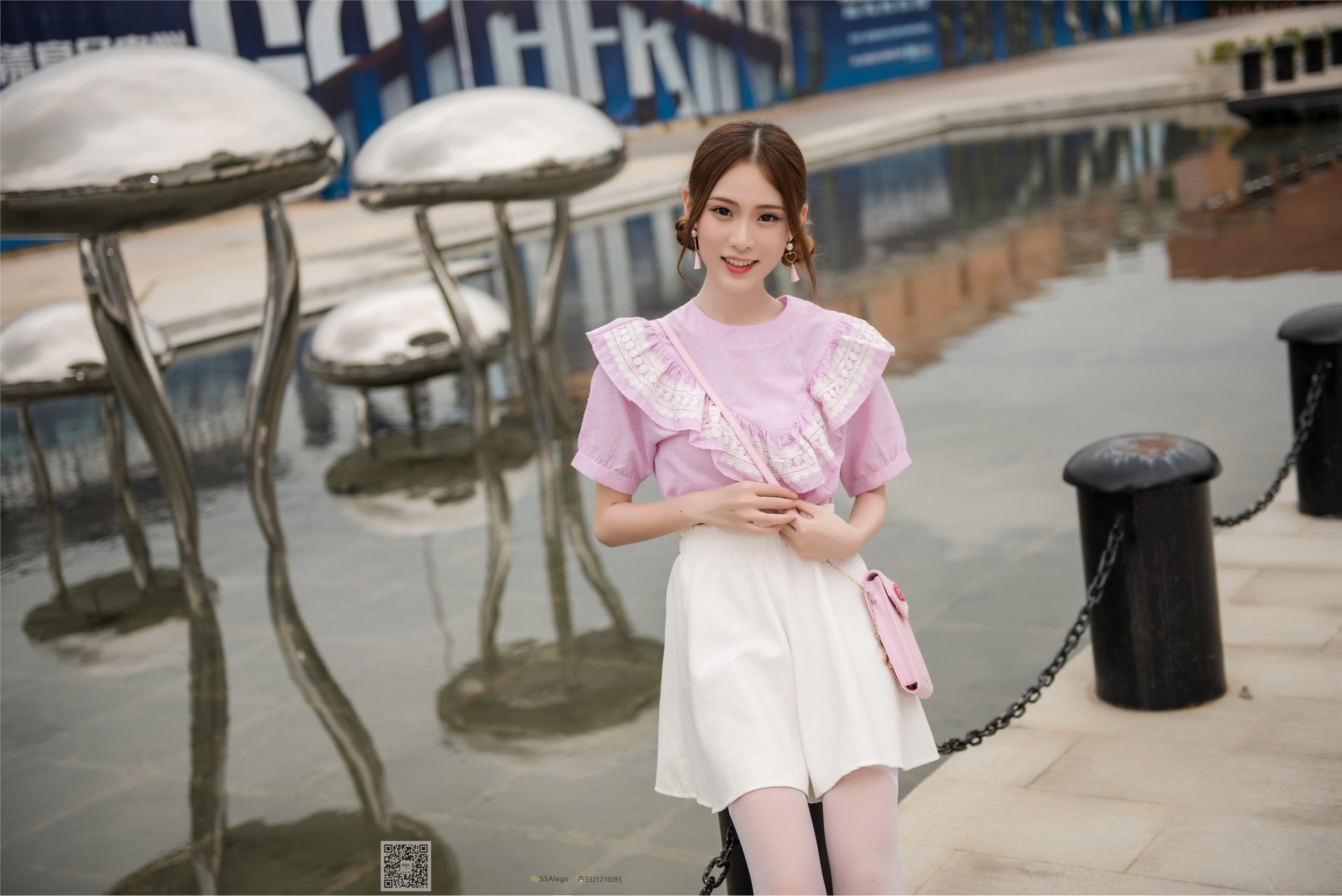 SSA丝社 NO.009 小琪琪 超薄5D长筒袜街拍